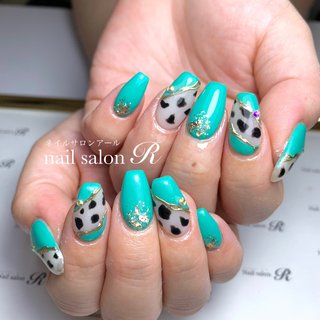 おすすめ順 クリア ターコイズブルーネイルのネイルデザイン ネイルブック