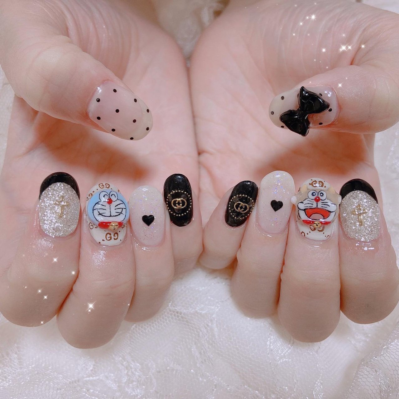 オールシーズン ハンド ホワイト ベージュ ブラック Aconail 0726のネイルデザイン No ネイルブック