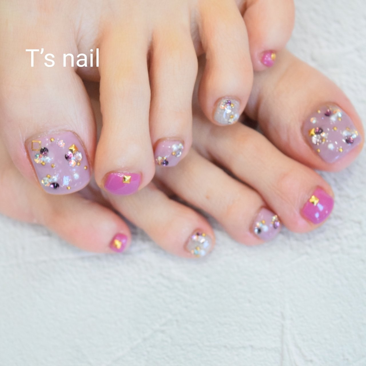 フット ワンカラー ピンク Tsnailのネイルデザイン No ネイルブック