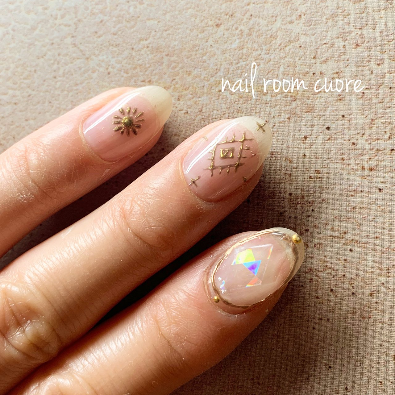 オールシーズン ハンド ボヘミアン シースルー ミラー Nailroom Cuore 松尾典子のネイルデザイン No ネイルブック