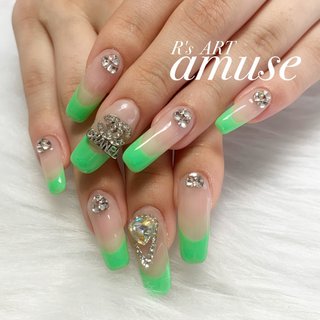 黄緑のネイルデザイン ネイルブック