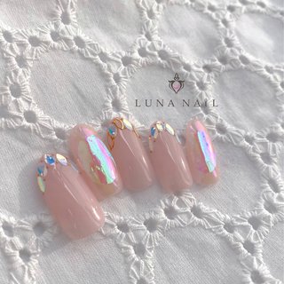 春 フレンチ リーフホロのネイルデザイン ネイルブック