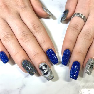 ブルー 青 派手のネイルデザイン ネイルブック