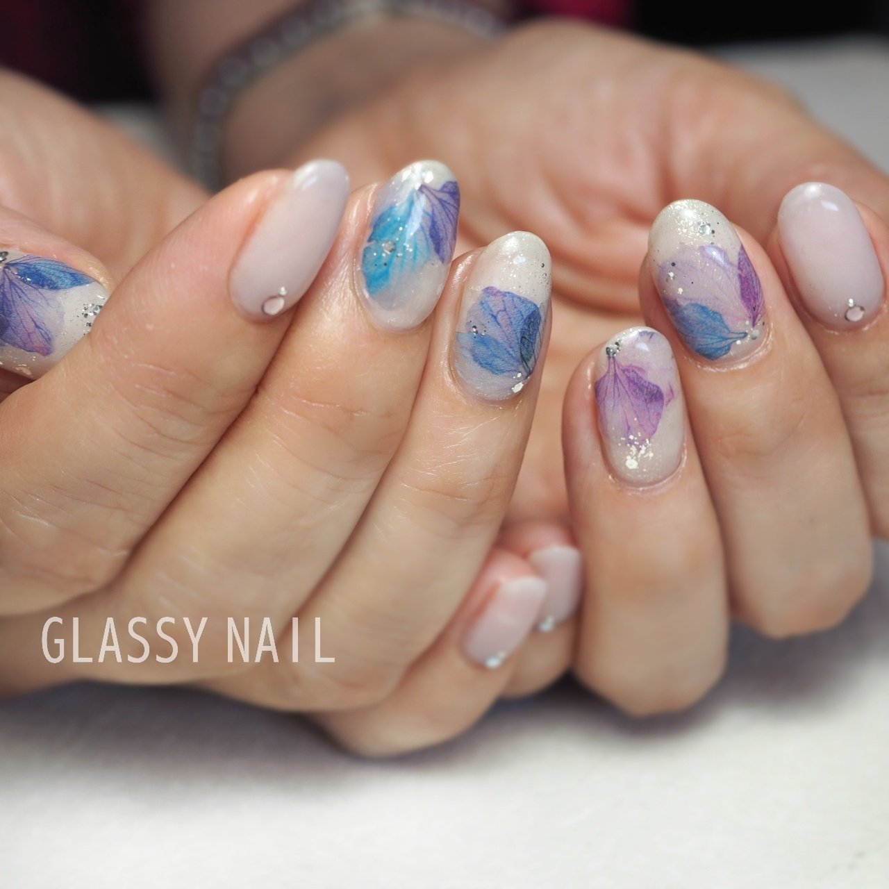 春 夏 梅雨 オフィス ハンド Glassy Nailのネイルデザイン No ネイルブック
