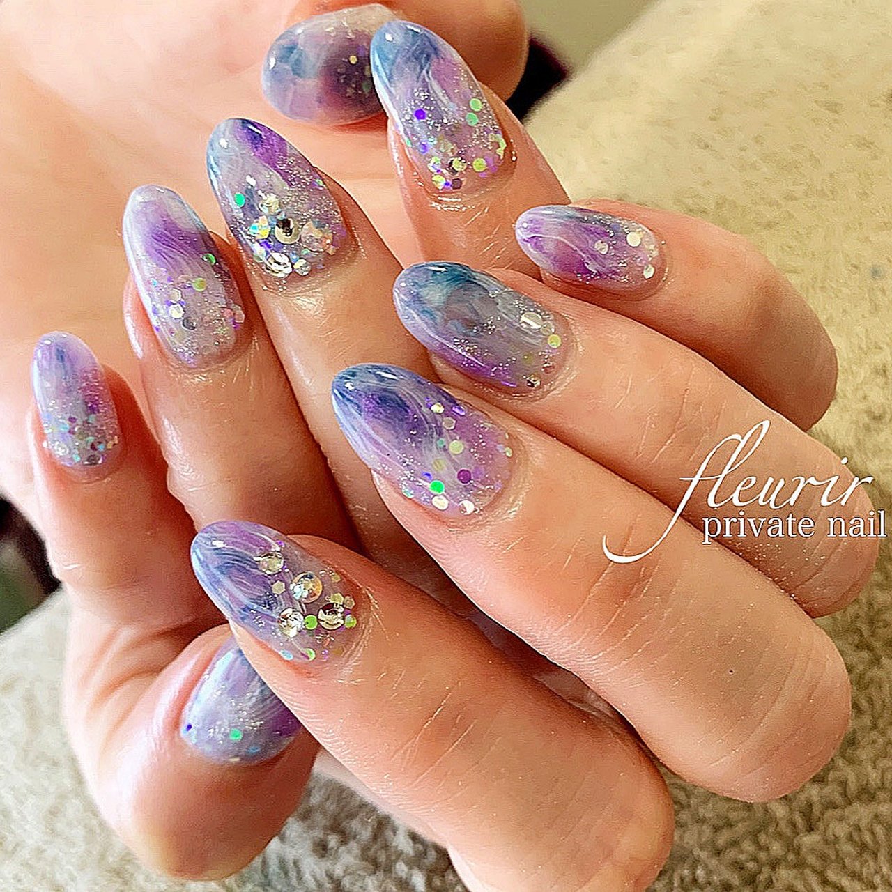 オールシーズン 梅雨 七夕 ハンド ビジュー Nailsakiのネイルデザイン No ネイルブック