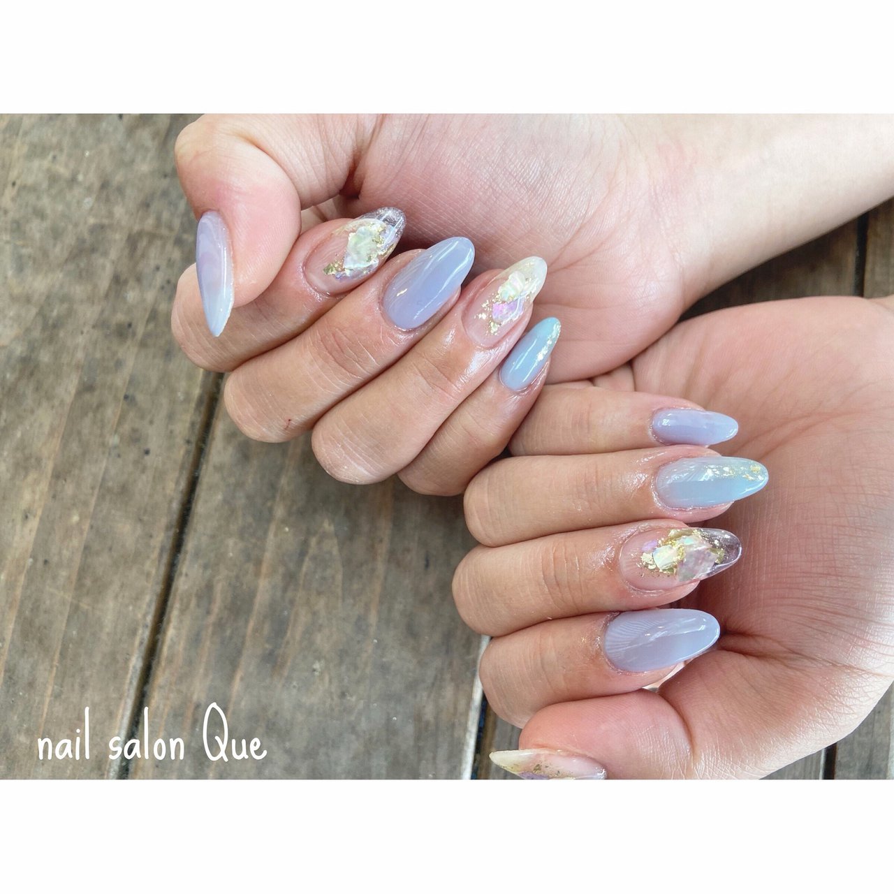 オールシーズン 梅雨 海 ハンド ワンカラー Nailsalonqueのネイルデザイン No ネイルブック