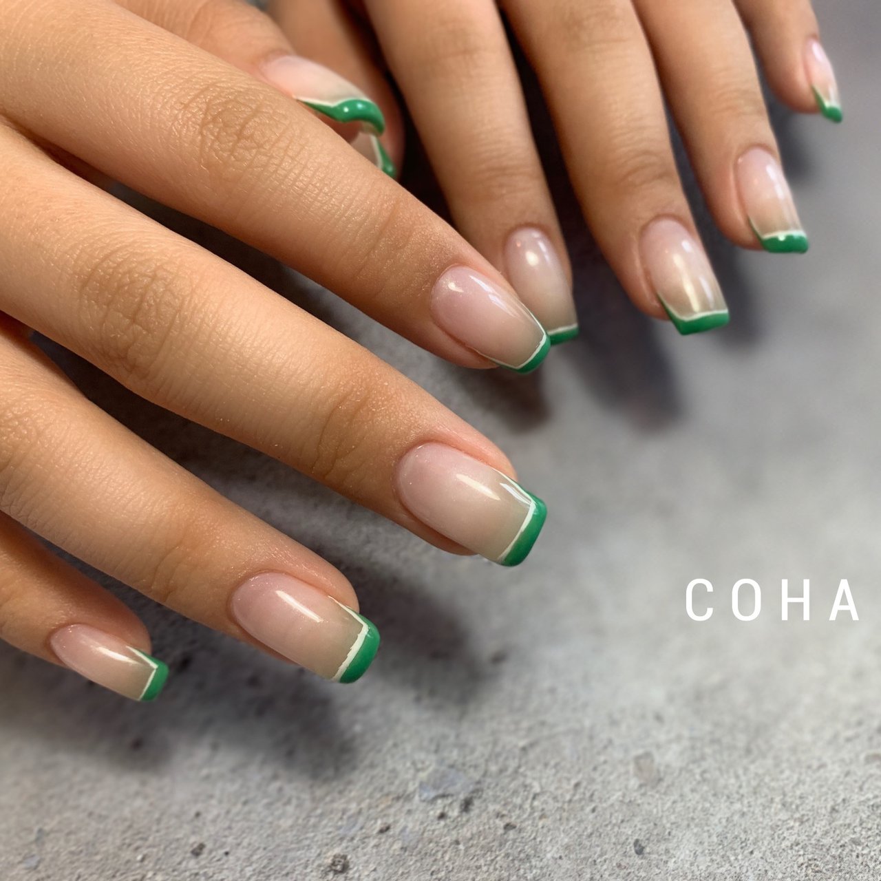 夏 ハンド フレンチ ミディアム ホワイト Coha Nail And Artのネイルデザイン No ネイルブック