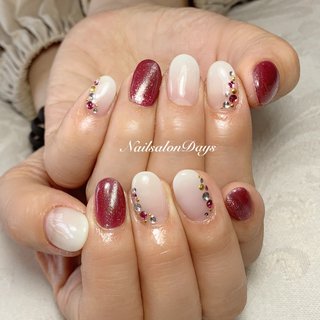 #春ネイル #春ネイルデザイン #春ネイル2021 #夏ネイル #夏ネイルデザイン #夏ネイル2021 #マグネットネイル #ジェルネイル #キラキラネイル #ストーンネイル #ネイルサロン #ネイルデザイン #みよし市ネイル #みよしネイルサロン #みよし市ネイルサロン #豊田ネイルサロン #豊田市ネイルサロン #東郷ネイルサロン #長久手市ネイルサロン #長久手ネイルサロン #日進ネイルサロン #日進市ネイルサロン #夏 #梅雨 #七夕 #海 #グラデーション #ビジュー #ラメ #マグネット #ホワイト #ボルドー #シルバー #Nail salon Days #ネイルブック
