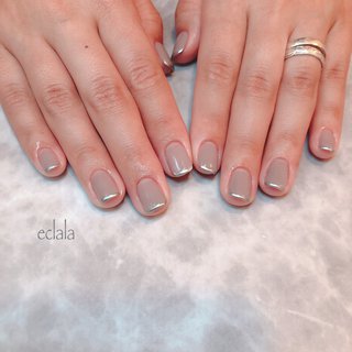 フレンチネイル フレンチ シルバーラインのネイルデザイン ネイルブック