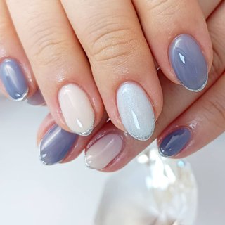 人気順 銀ラメラインのネイルデザイン ネイルブック