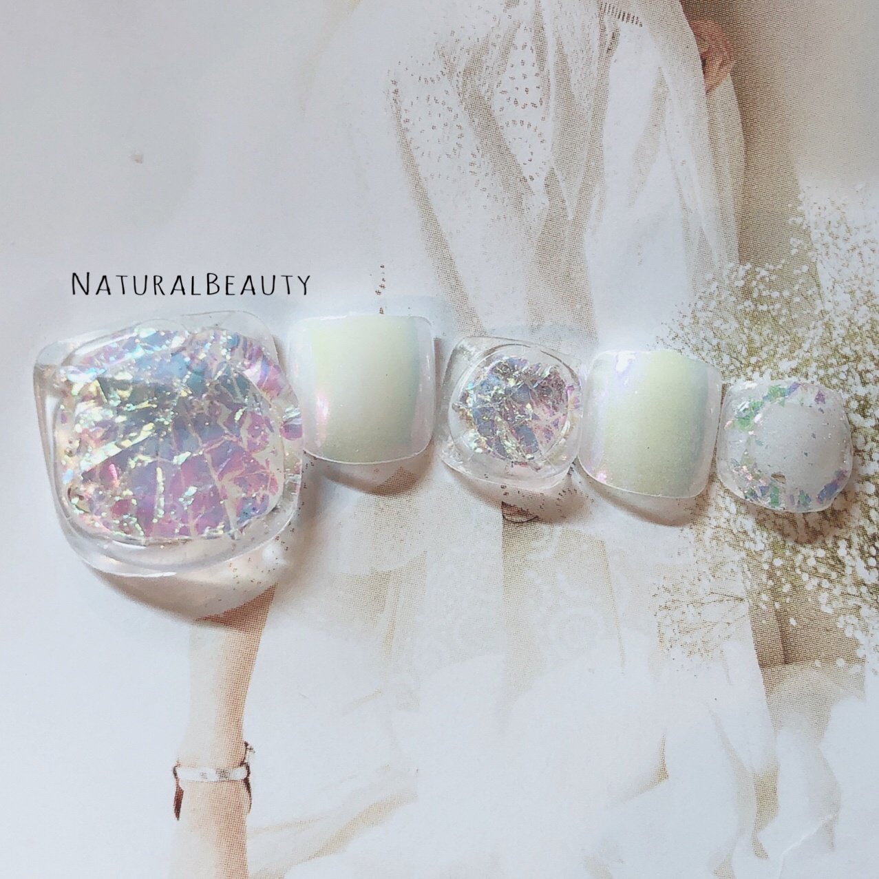 春 夏 梅雨 フット オーロラ Naturalbeautyのネイルデザイン No ネイルブック