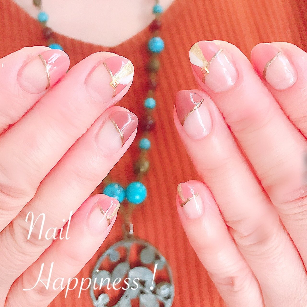 夏 オールシーズン 女子会 変形フレンチ バイカラー Nail Happiness ネイルハピネス ささきまきのネイル デザイン No ネイルブック