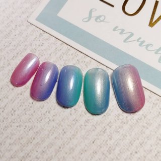 マーメイドカラーのネイルデザイン ネイルブック