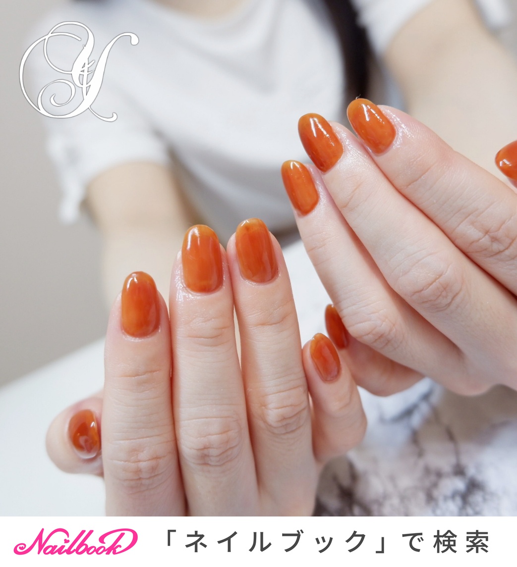 琥珀色ネイルのネイルデザイン ネイルブック