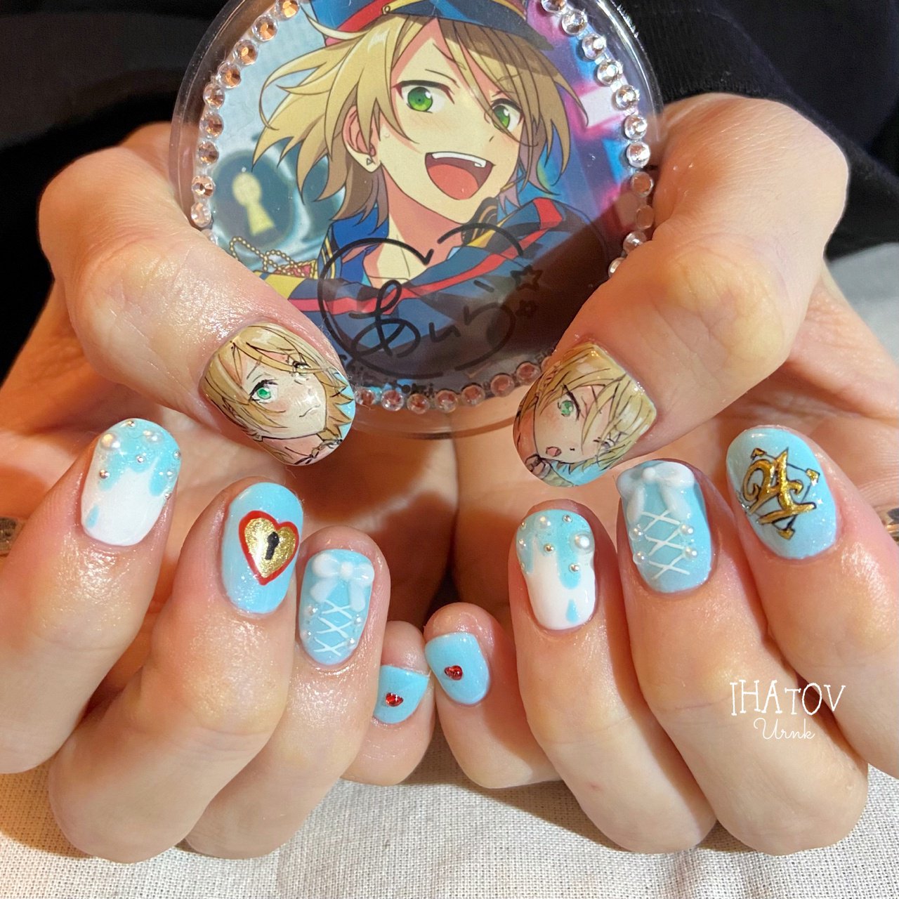 ハンド パール ハート イニシャル 痛ネイル Ihatov Nailarts のネイルデザイン No ネイルブック