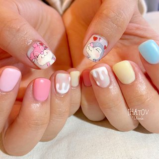 ディズニーネイル④ とんすけ ミスバニー とんすけのネイルデザイン｜ネイルブック