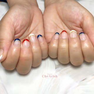 トリコロールフレンチのネイルデザイン ネイルブック