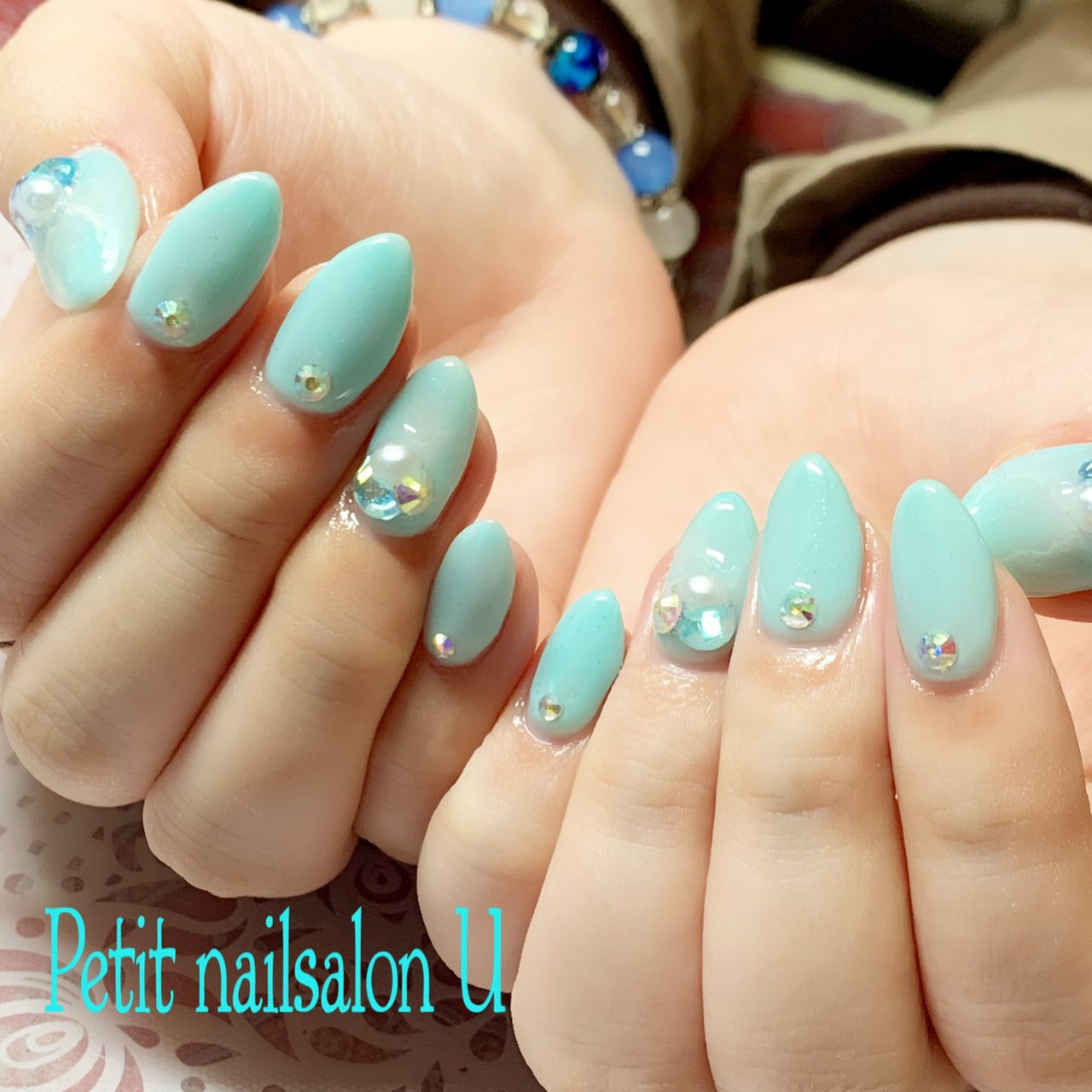 夏 ハンド ターコイズ ジェルネイル お客様 ｕ Koのネイルデザイン No ネイルブック