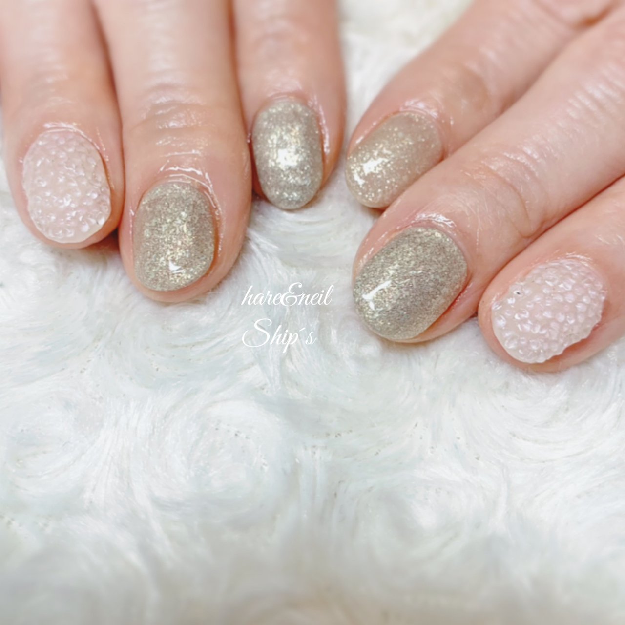 オフィス ハンド シンプル クリスタルピクシー グレージュ Ship S のネイルデザイン No ネイルブック