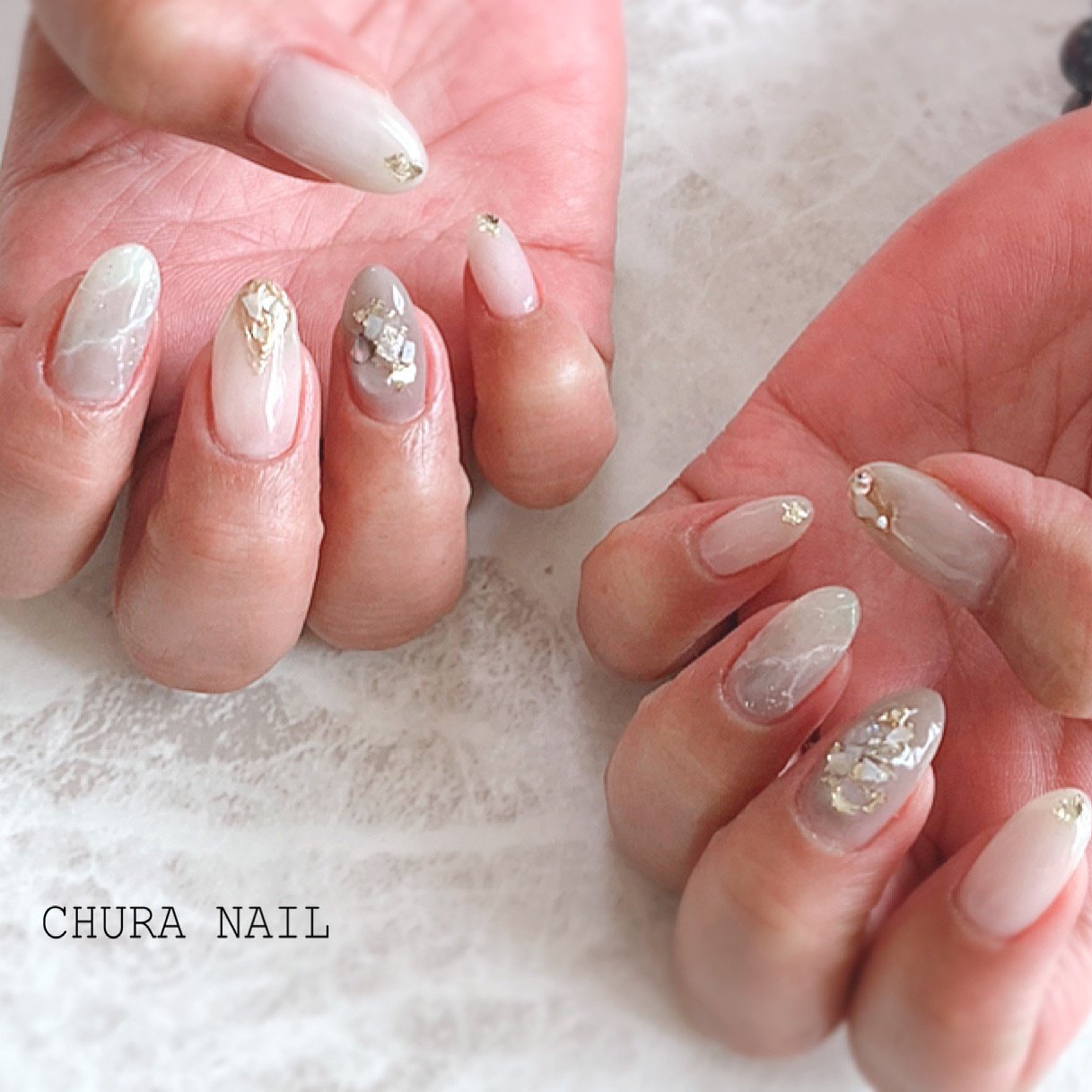 春 夏 ハンド 大理石 ニュアンス Chura Nailのネイルデザイン No ネイルブック