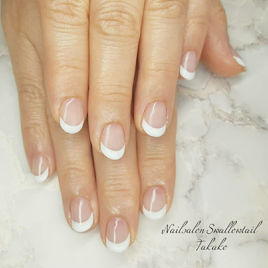 オールシーズン ハンド フレンチ フラワー ショート ネイルサロンスワロウテイル金岡貴子のネイルデザイン No ネイルブック