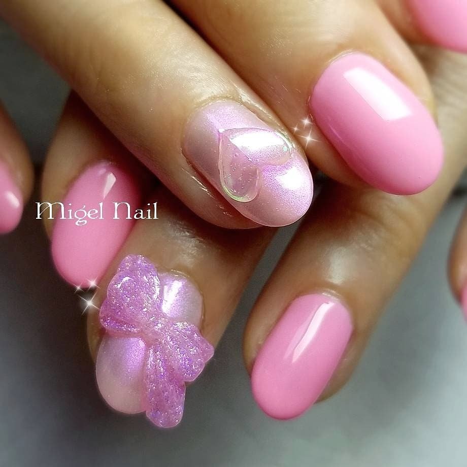 バレンタイン ライブ パーティー ラメ ハート Migel Nailのネイルデザイン No ネイルブック