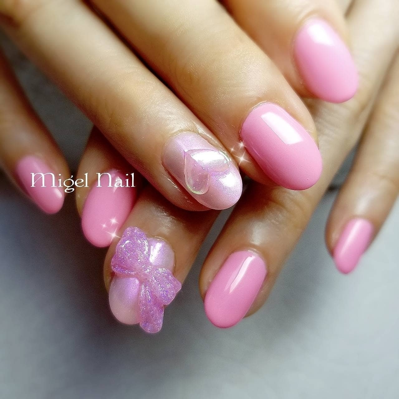 バレンタイン ライブ パーティー ラメ ハート Migel Nailのネイルデザイン No ネイルブック