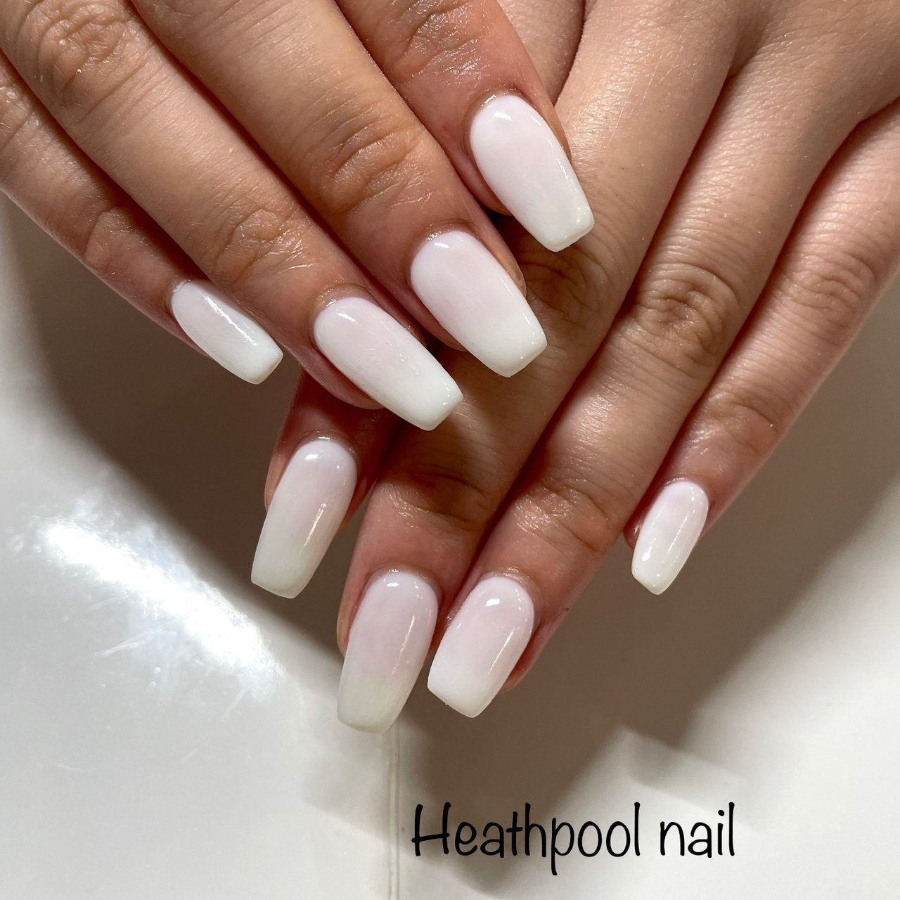 ハンド/ワンカラー/ホワイト/ジェルネイル - heathpoolnailのネイル