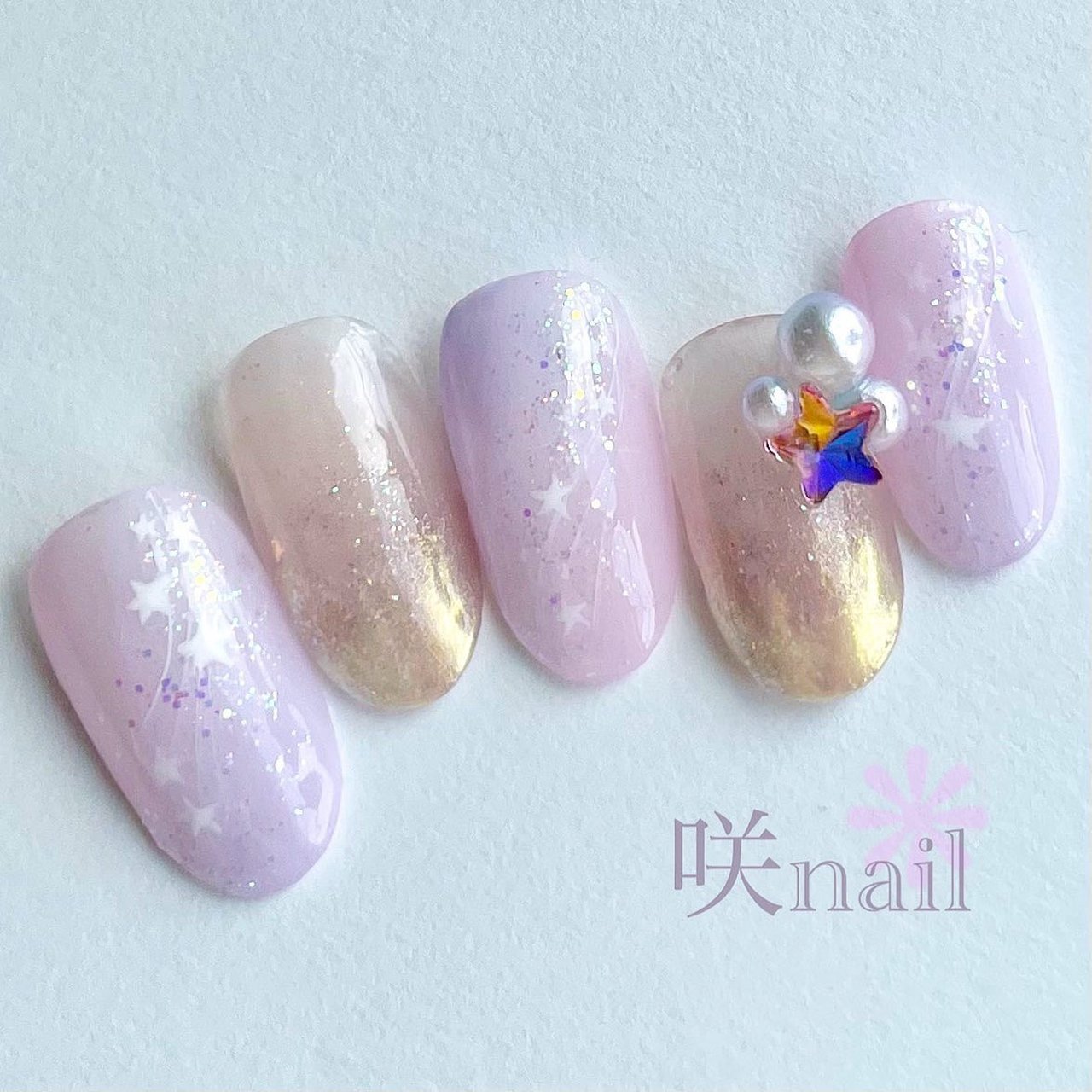 夏 七夕 浴衣 女子会 ハンド 咲nail サキネイル のネイルデザイン No ネイルブック
