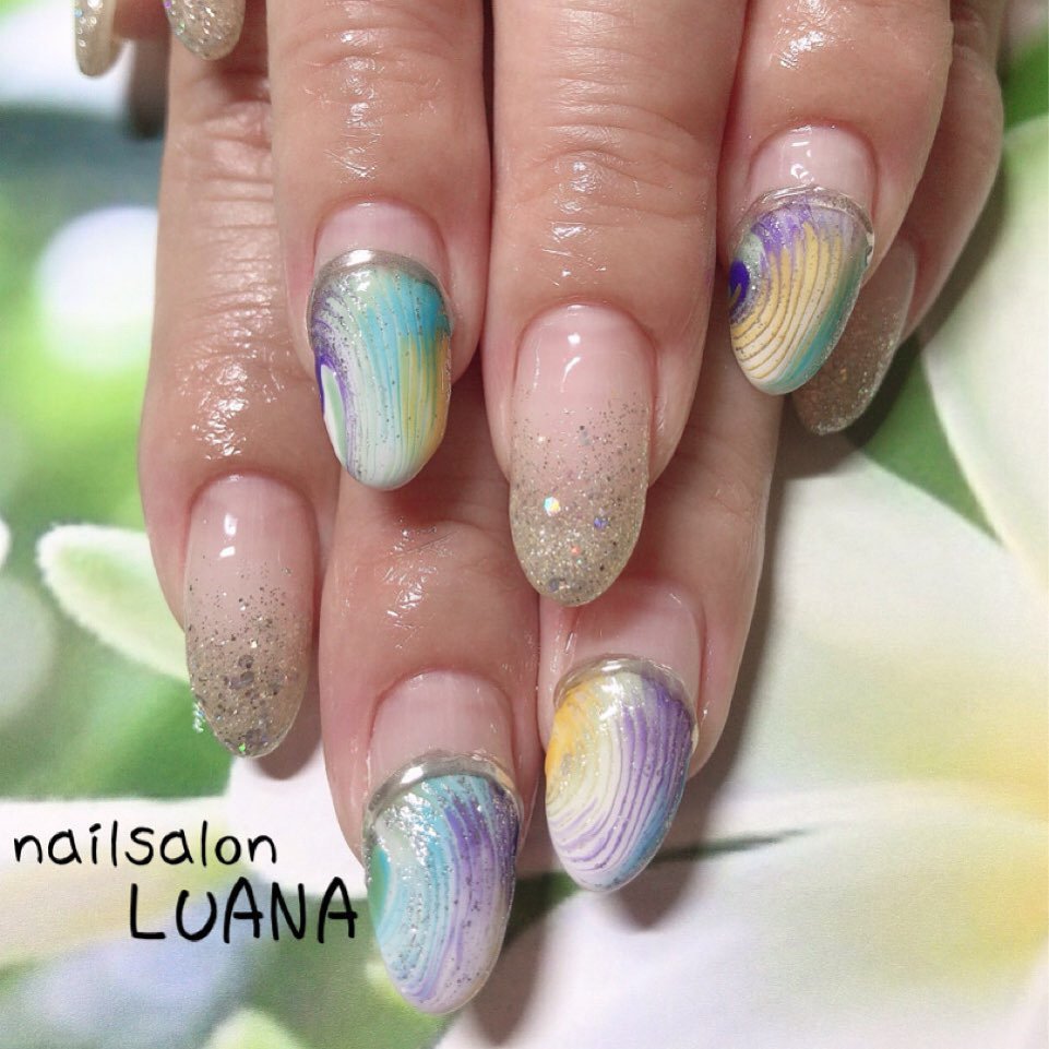 夏 旅行 海 リゾート ハンド Nailsalon Luanaのネイルデザイン No ネイルブック