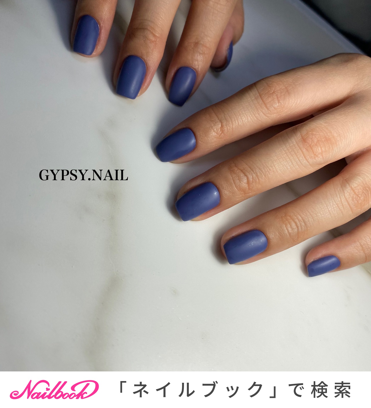 冬 マット ブルーのネイルデザイン ネイルブック