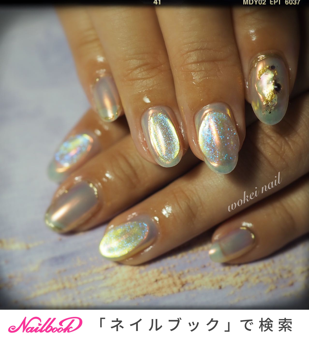 オールシーズン 女子会 ハンド ラメ 水滴 Wokei Nailのネイルデザイン No ネイルブック
