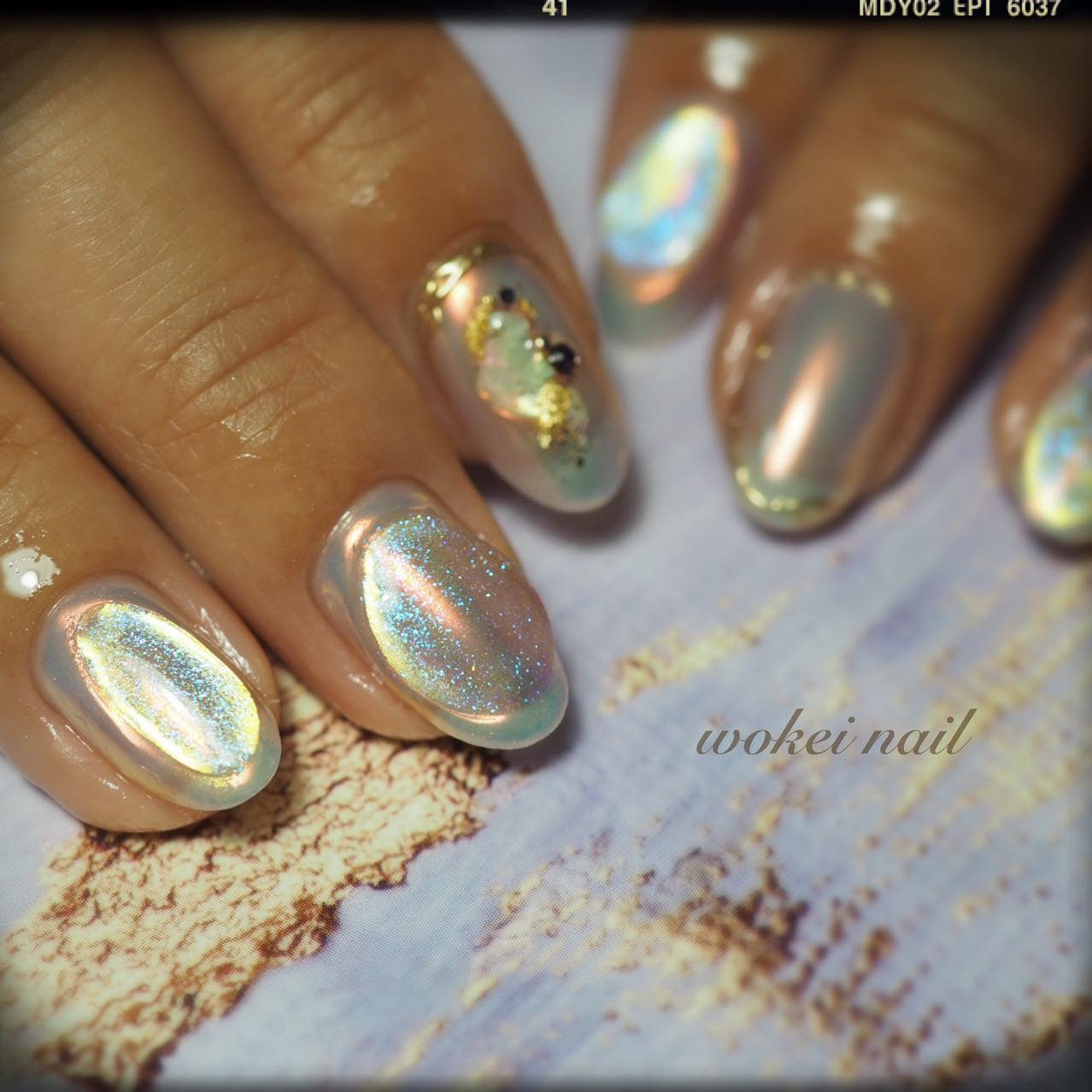 オールシーズン 女子会 ハンド ラメ 水滴 Wokei Nailのネイルデザイン No ネイルブック