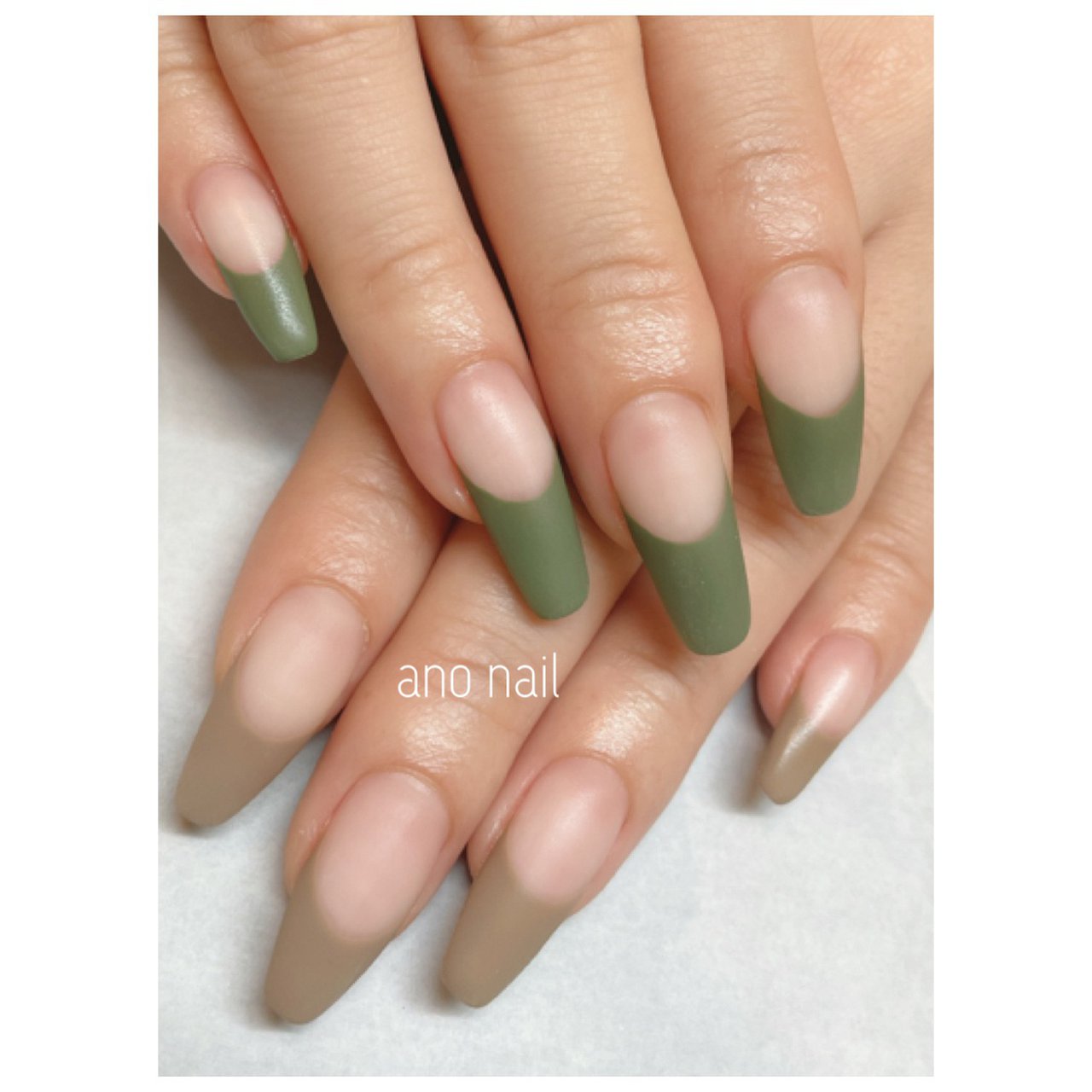 オールシーズン ハンド フレンチ マット ロング Ano Nail Kanamiのネイルデザイン No ネイルブック