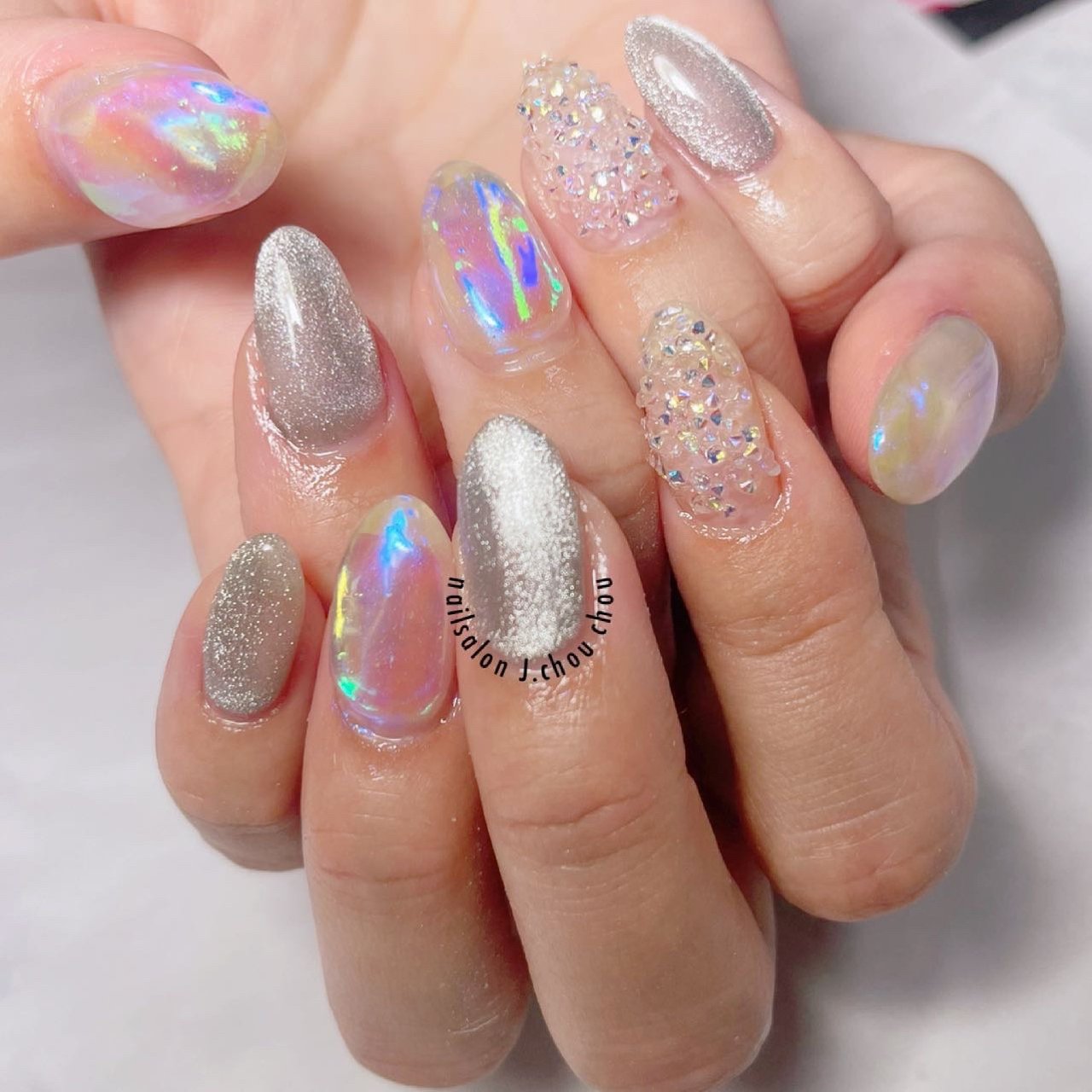 夏/デート/女子会/マグネット/オーロラ - J.chou-chou.NAILのネイル 