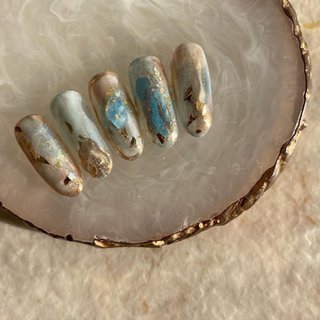 ブルー 青 ゴージャスネイルのネイルデザイン ネイルブック