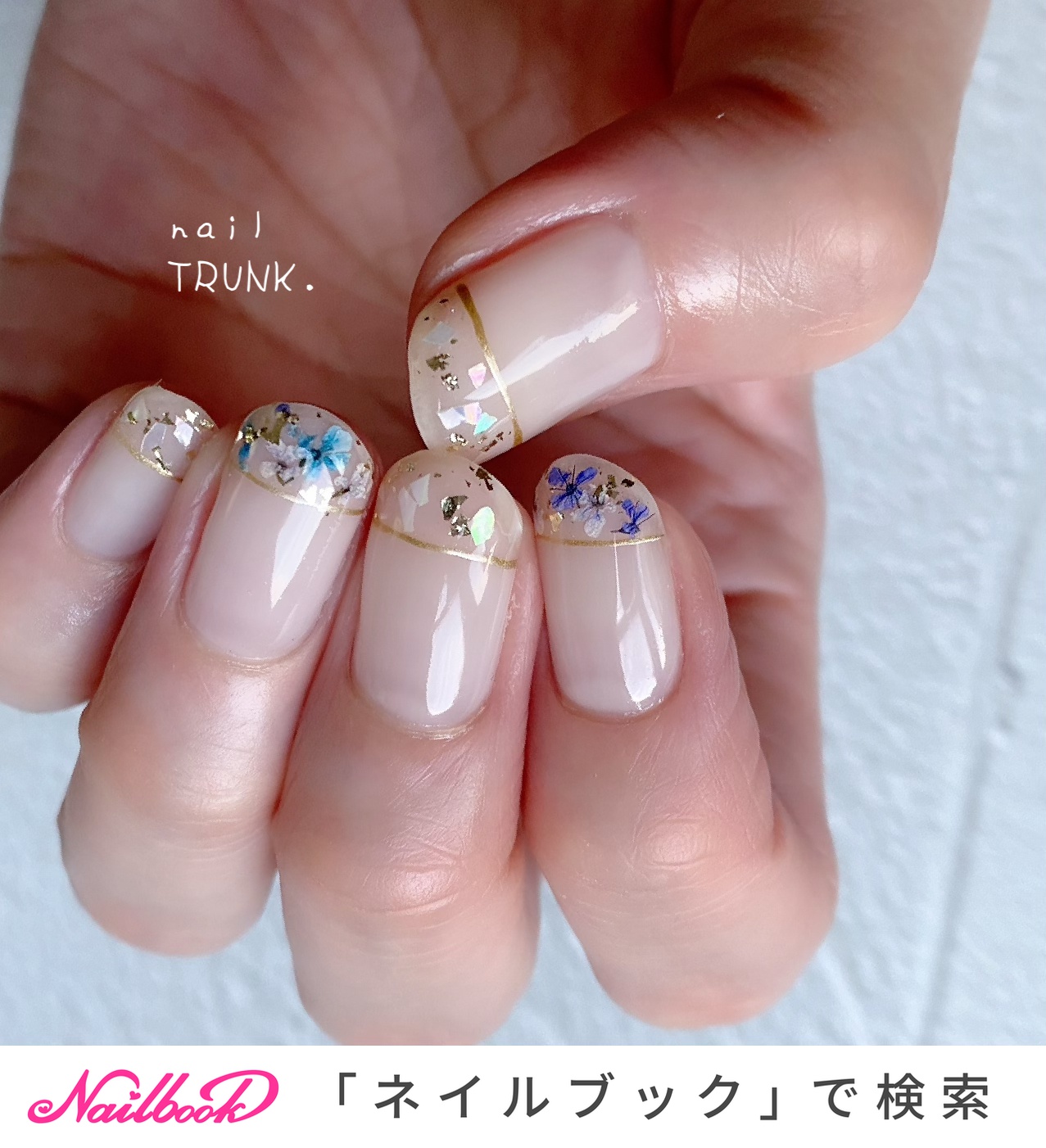 大切な人へのギフト探し No.173 春カラー押し花×シェルネイル♡﻿サイズ