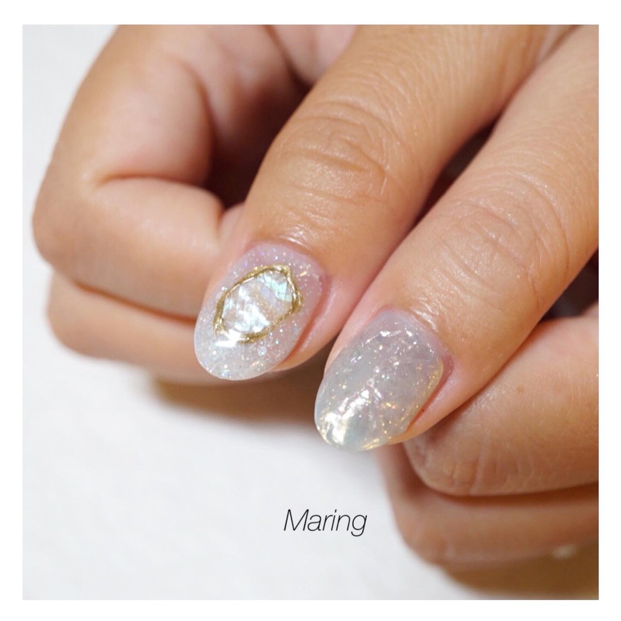 夏 オフィス ハンド ワンカラー ミラー Nailsalon Maring マリング のネイルデザイン No ネイルブック