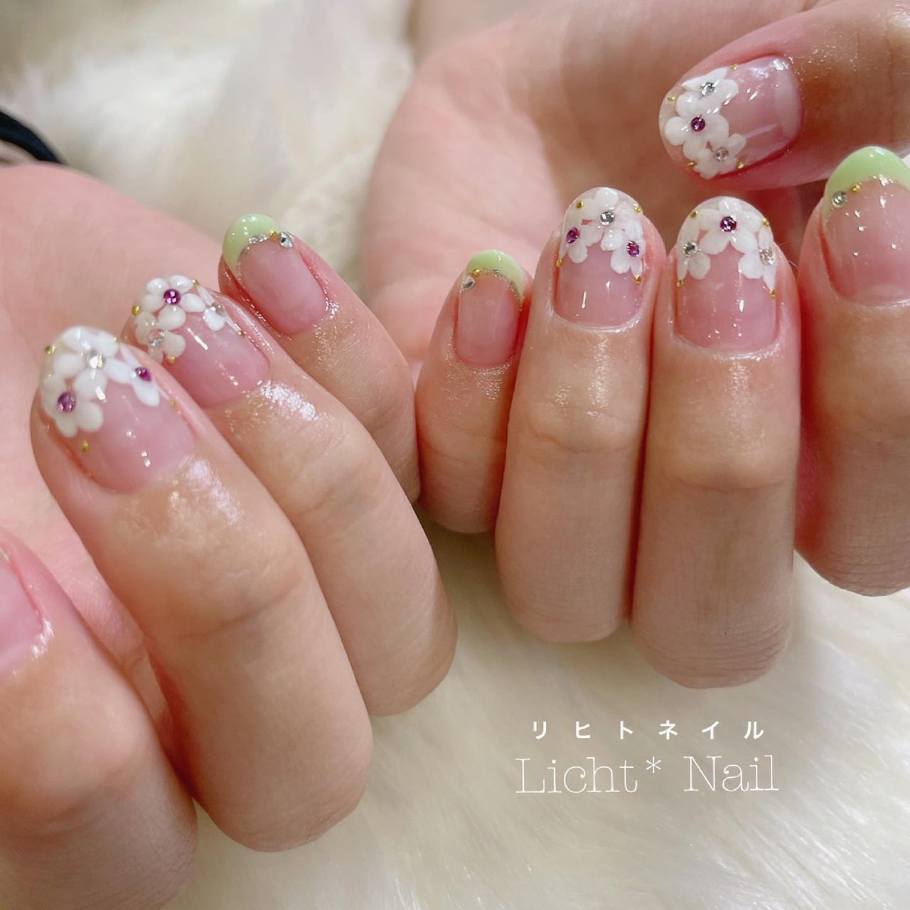 夏 入学式 ブライダル ハンド フレンチ Licht Nail リヒトネイル のネイルデザイン No ネイルブック