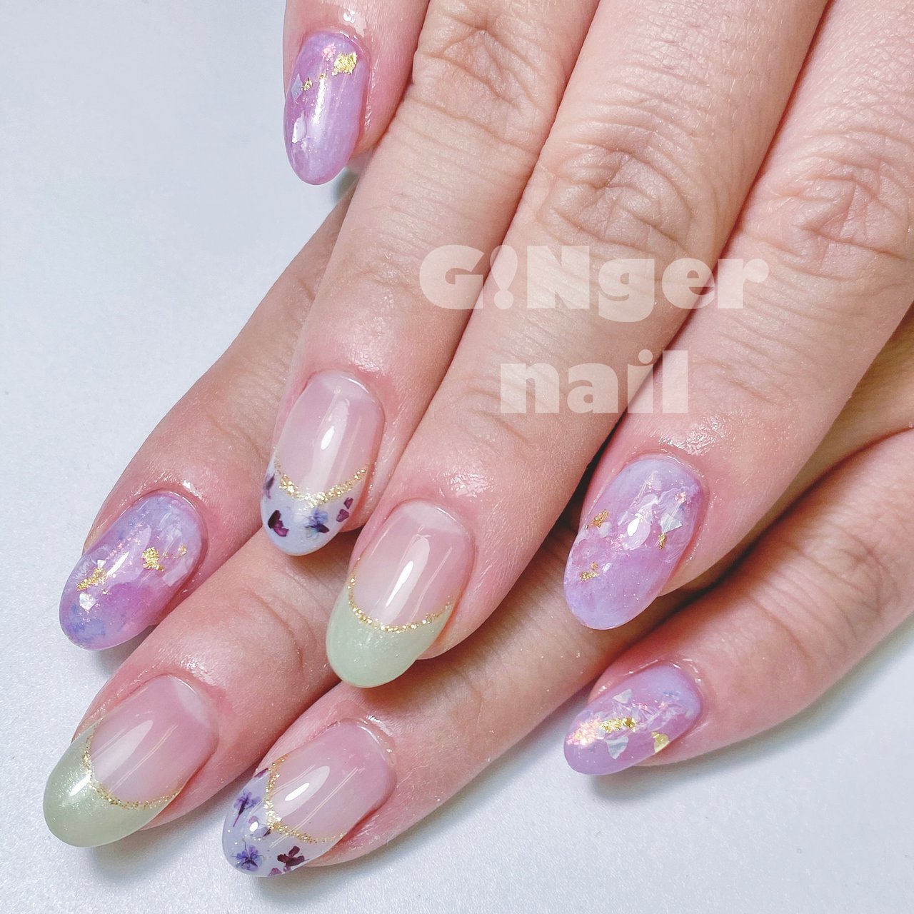 梅雨 オフィス ブライダル デート ハンド Ginger Nail 代々木 ジンジャーネイルのネイルデザイン No ネイルブック