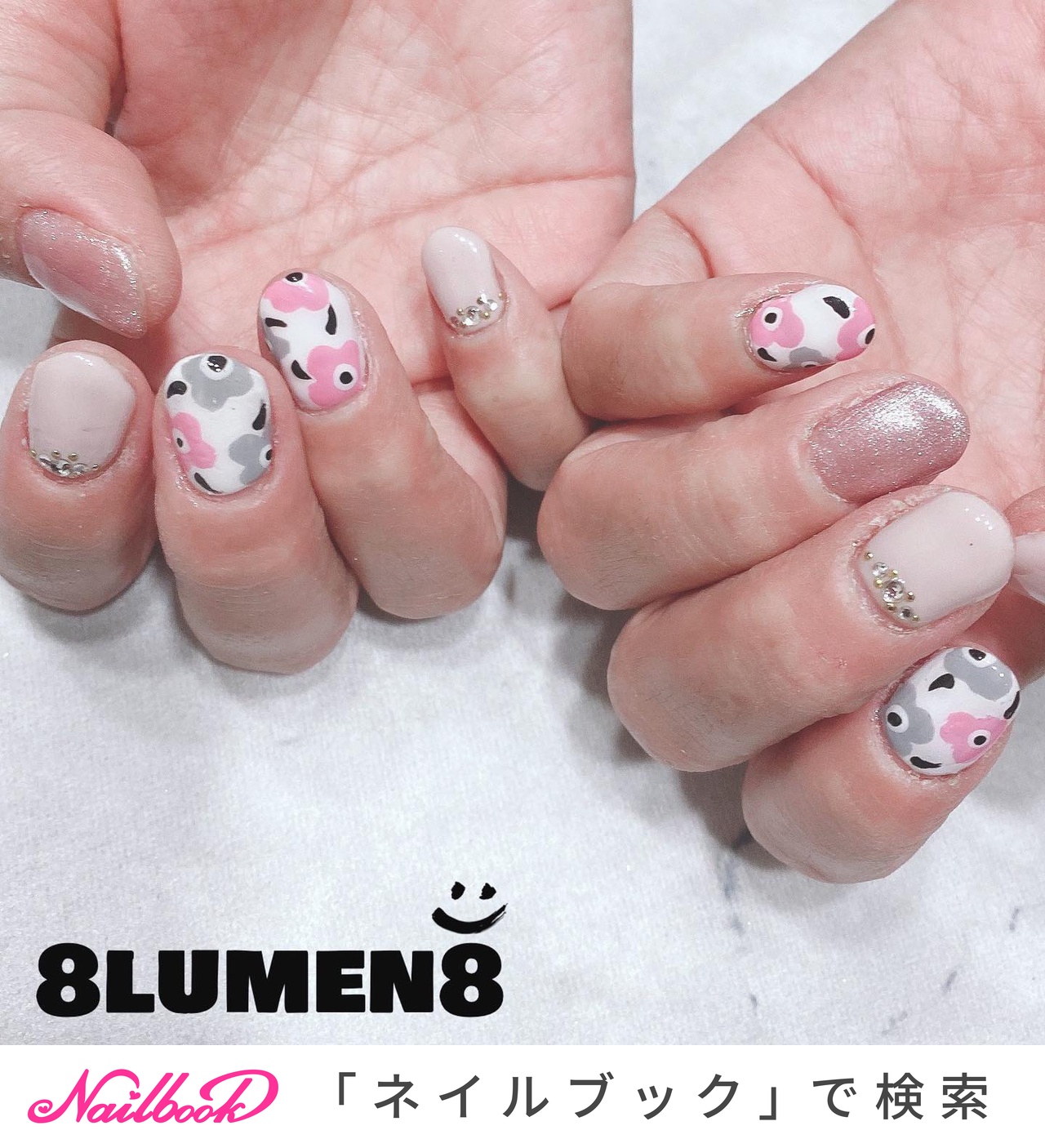 マリメッコ風ネイルのネイルデザイン ネイルブック