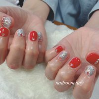 シルバー 銀 赤のネイルデザイン ネイルブック