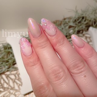 3d エンボス 立体 あじさいネイルのネイルデザイン ネイルブック