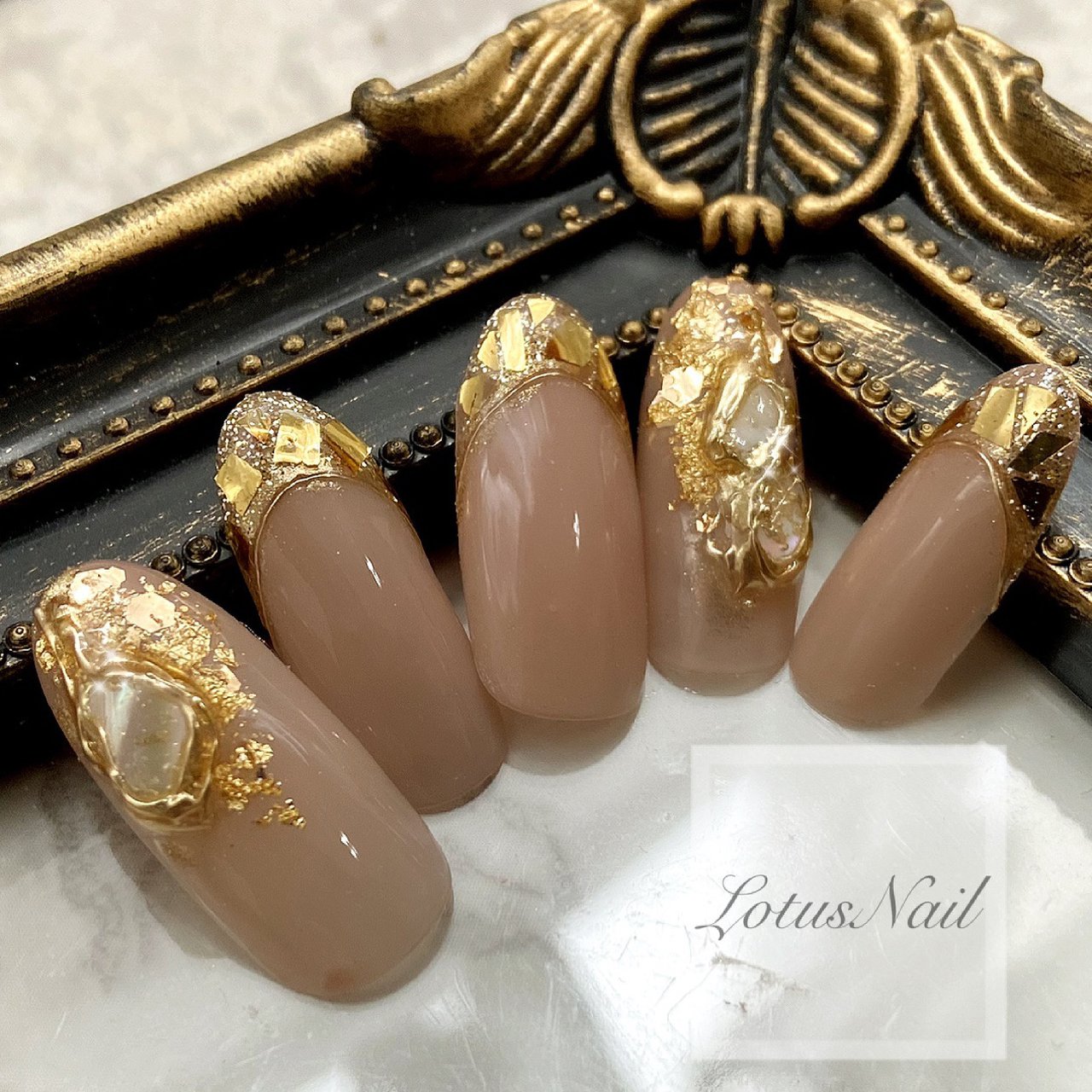 オールシーズン/ハンド/フレンチ/ラメ/シェル - 奈奈のネイルデザイン