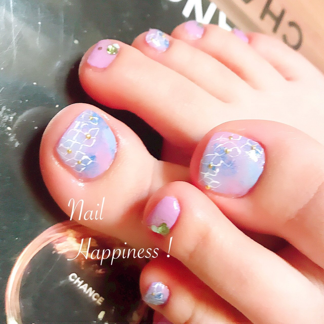 オールシーズン 梅雨 海 フット フラワー Nail Happiness ネイルハピネス ささきまきのネイルデザイン No ネイルブック