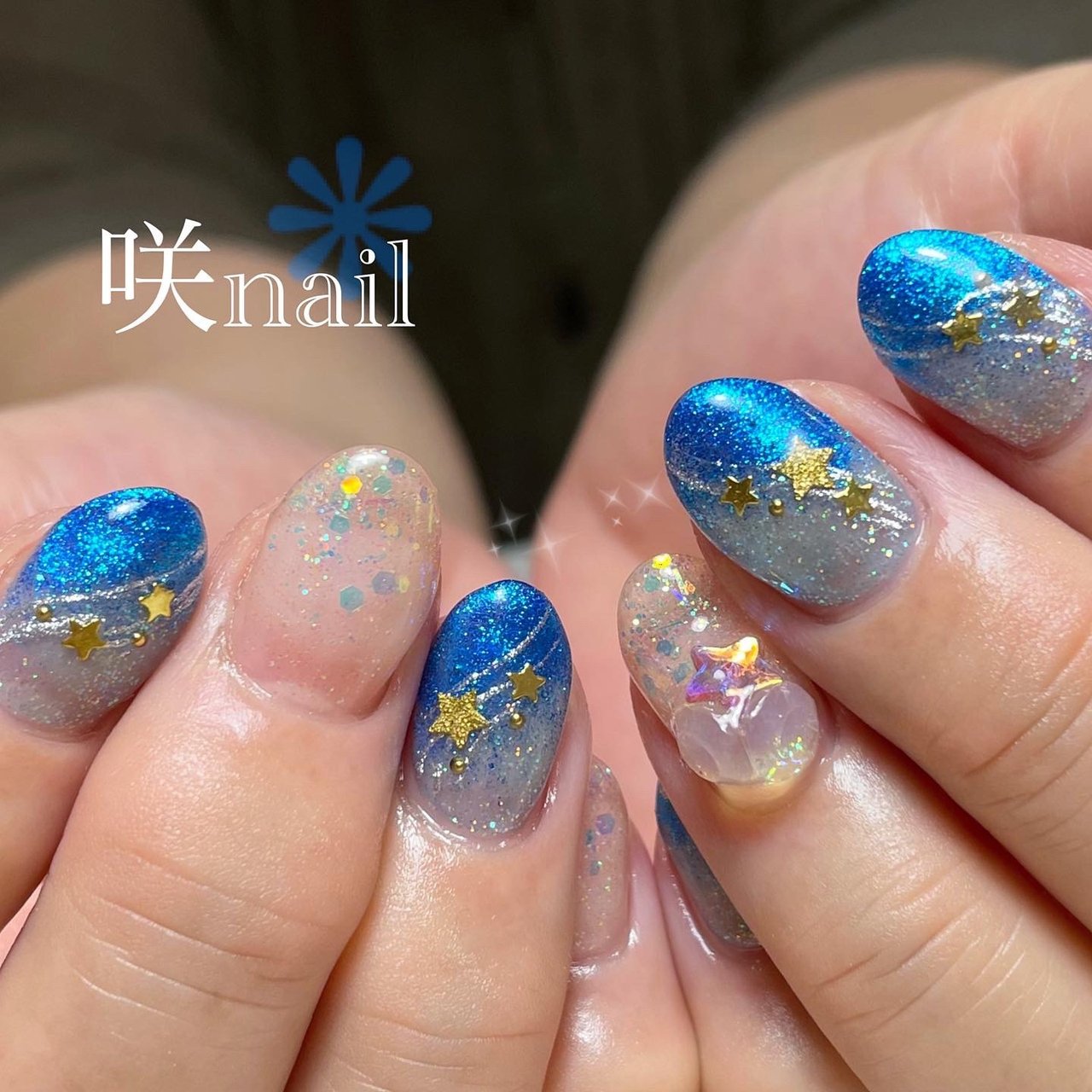 夏 七夕 浴衣 女子会 ハンド 咲nail サキネイル のネイルデザイン No ネイルブック