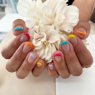 シンプル ショッキングピンクのネイルデザイン ネイルブック