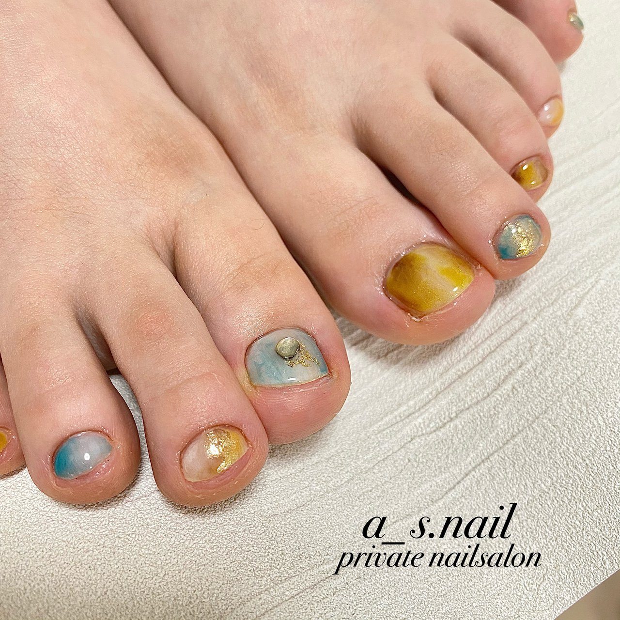 夏 秋 旅行 女子会 フット A S Nail ｱｰｽﾈｲﾙ のネイルデザイン No ネイルブック