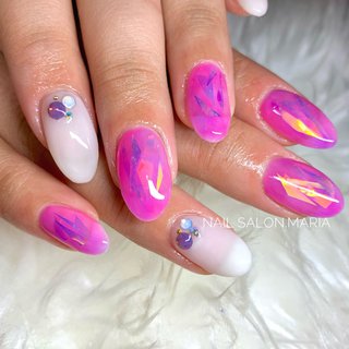 べっ甲 ピンク パープルのネイルデザイン ネイルブック