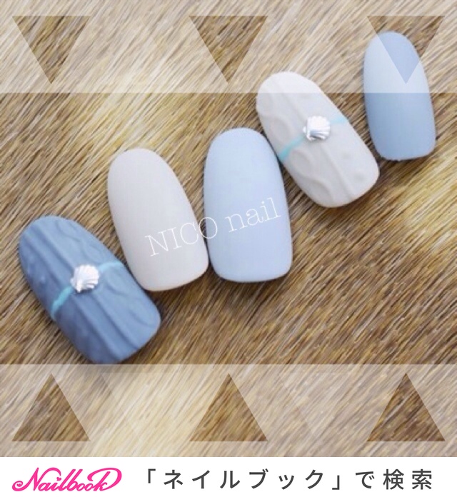 冬 ハンド ニット グレージュ ジェル Niconailのネイルデザイン No ネイルブック